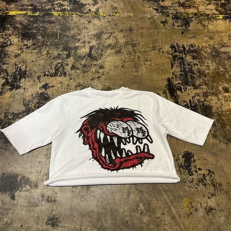 American Hiphop graphic t shirts print oversized gothic Harajuku streetwear Smart graphic y2k tops goth men clothes 240819