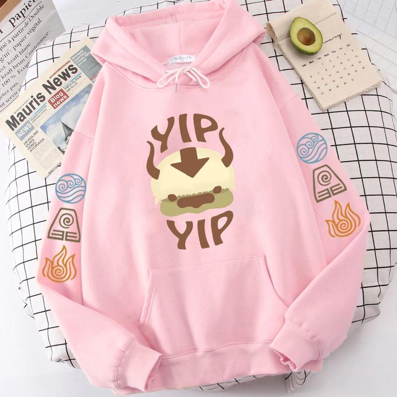 Men's Hoodies Avatar The Last Airbender Hoodie Men Women Appa YIP Letter Print Long Sleeve Autumn Anime Plus Size Sweatshirt Female