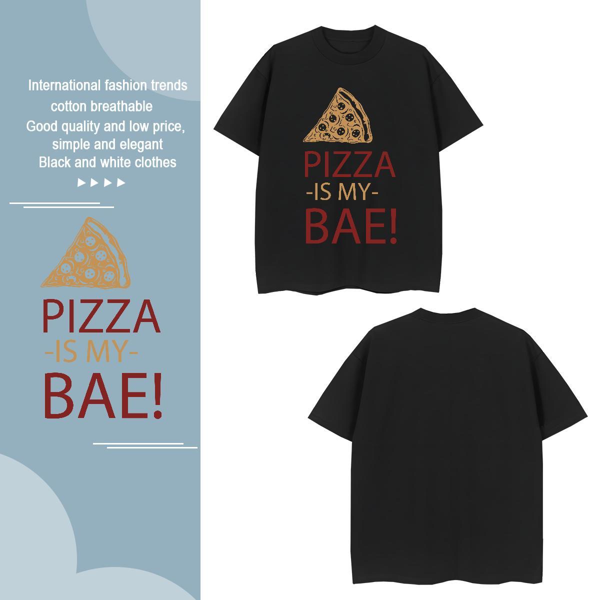 Soft pizza 230g 100% Cotton Tshirts Home Outdoor Breathable Soft Men T Shirts 2024 New Anime Wear