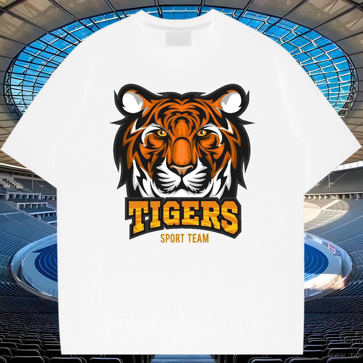 Classic Tshirts Casual Beach 230g Pure Cotton Custom Printed Breathable Short Sleeve tiger Mens T Shirts Designer Fashion Wear