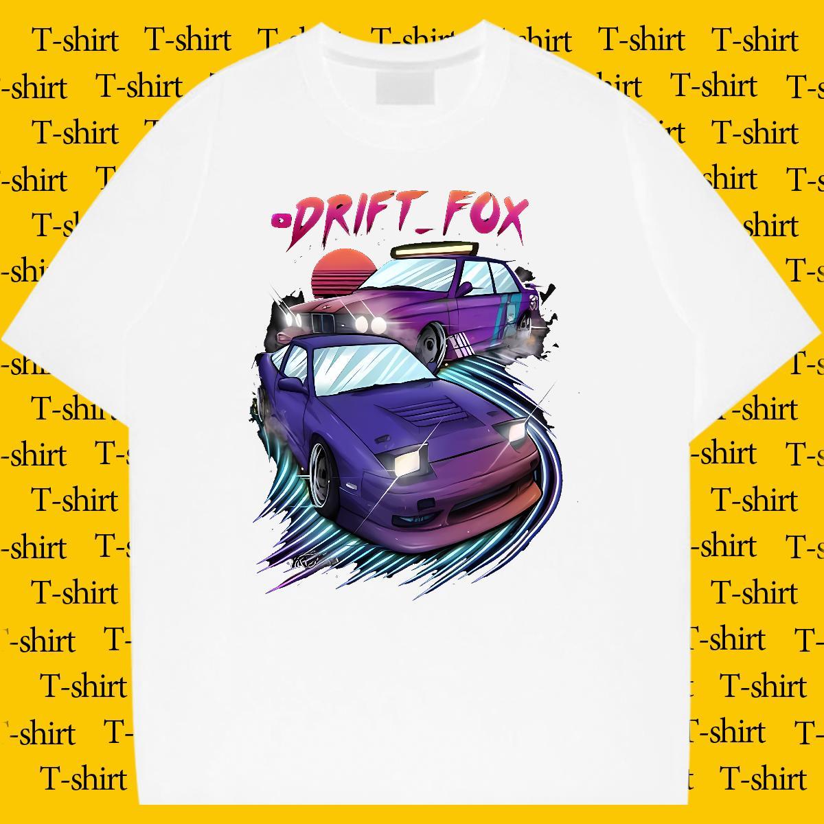 Loose car 230g 100% Cotton Men Tshirts Beach Breathable Short Sleeve T-Shirts for Men 2024 New Anime Clothings
