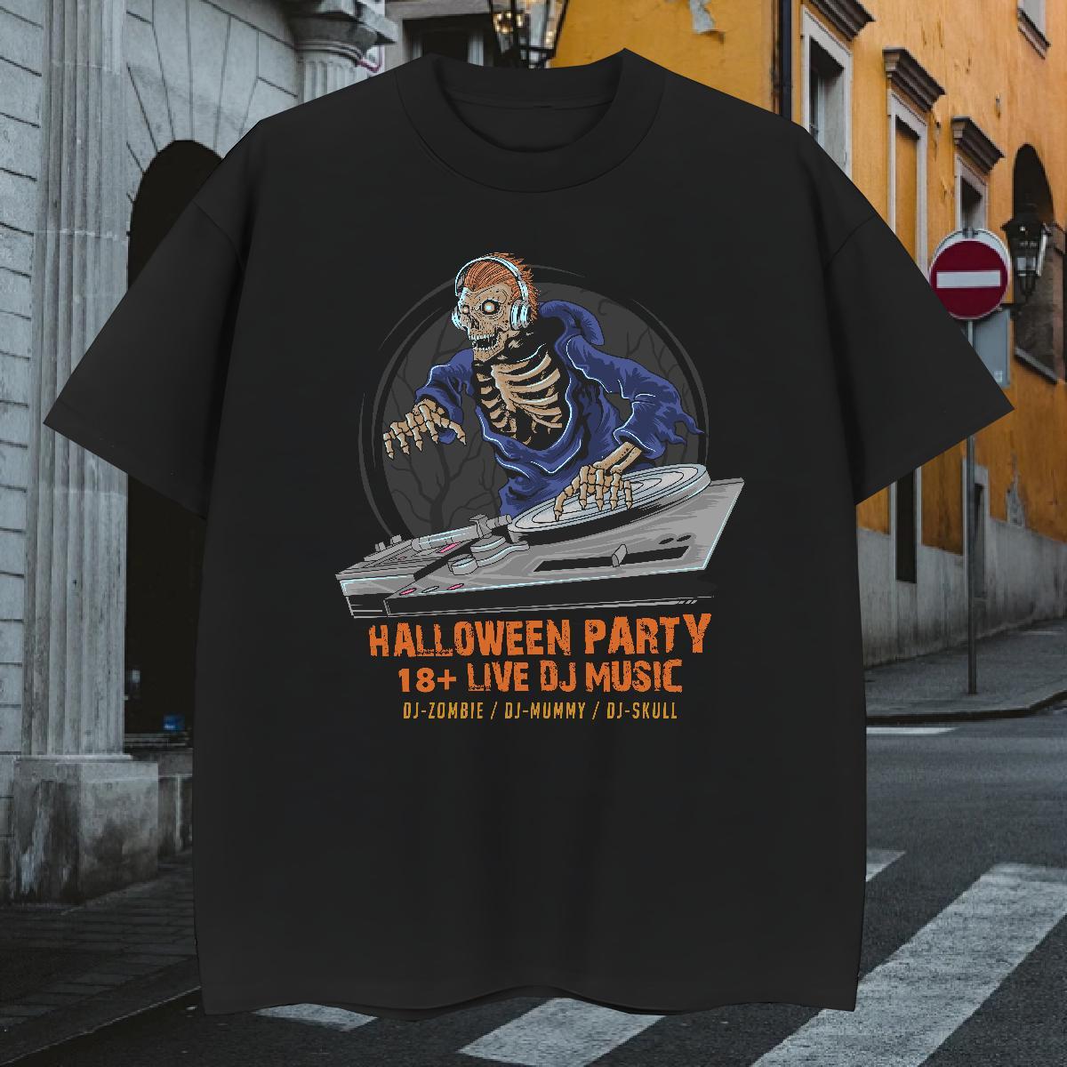T Shirts Men 230g Cotton skull Casual Beach O-Neck Short Sleeve Plus Size Cartoon Men Tees Fashion Designer Classic Clothes