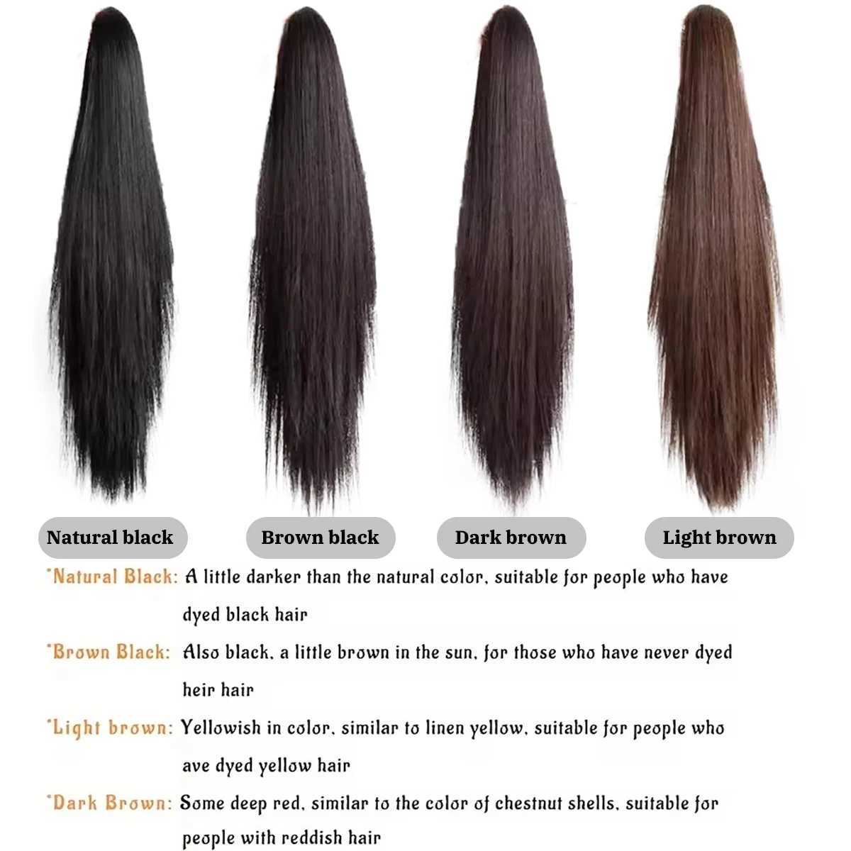 Synthetic Claw Clip Ponytail Hair Extension Wig Clip Female Ponytail High Natural Straight Hair Accessory W240817
