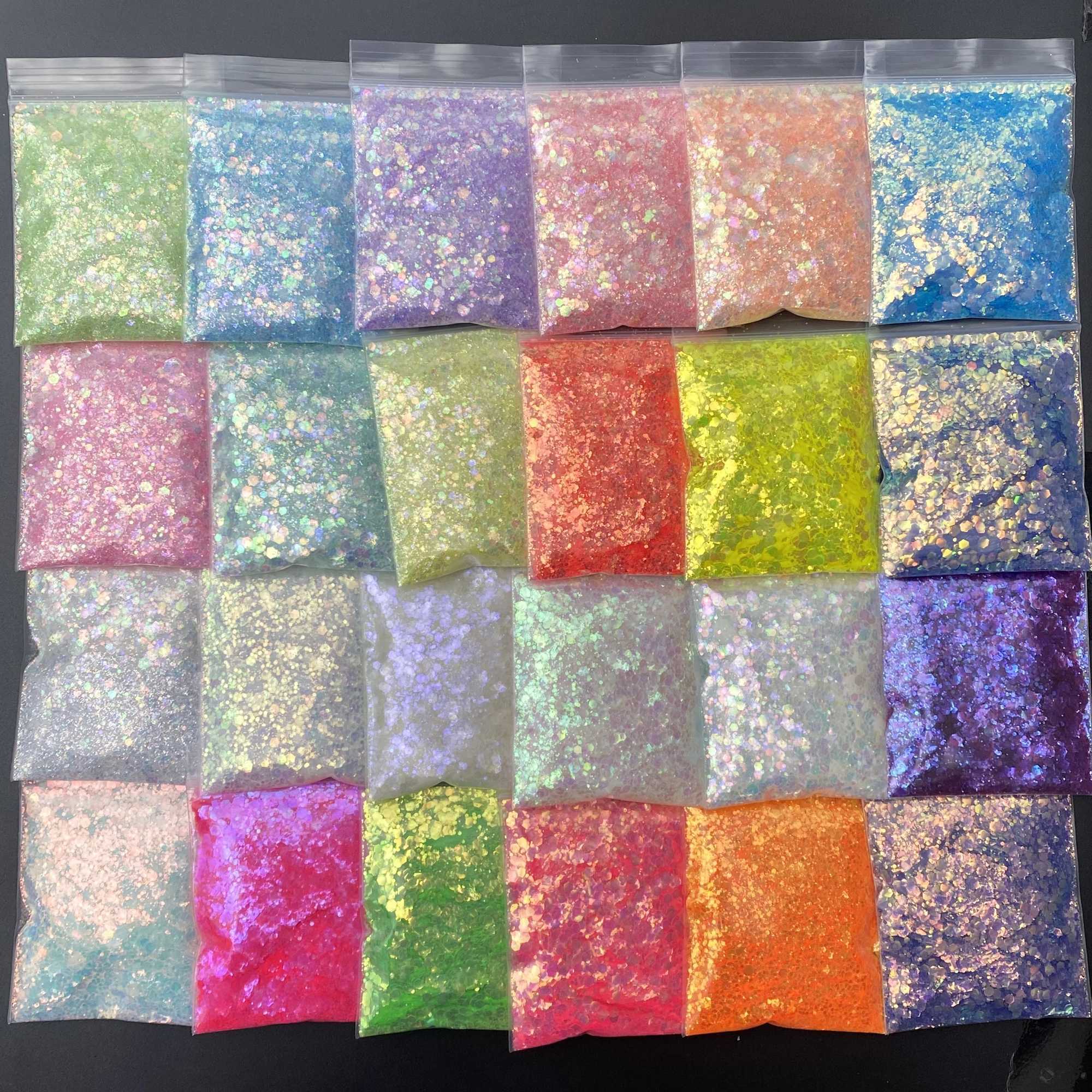 10g/Bag White Iridescent Nail Sequins Spring Pastel Chunky Glitter Mix For Craft DecorationXJ240815