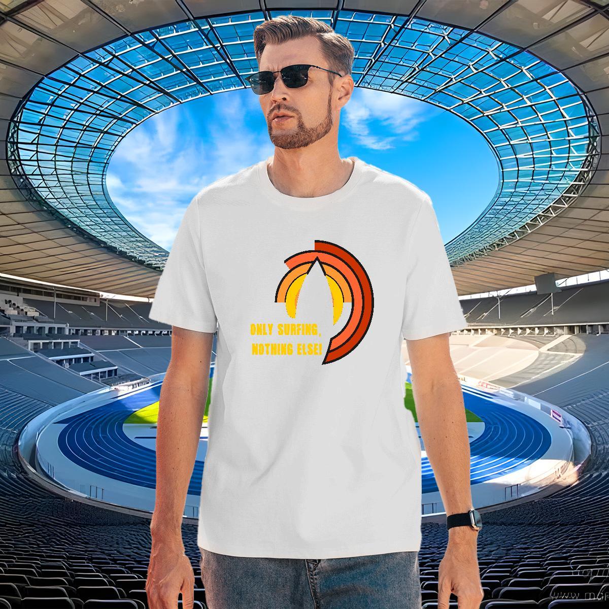 Free Shipping Men Tshirts Casual Beach 230g 100% Cotton Skull Crew Neck wave T Shirts Men Classic Tees Shirts