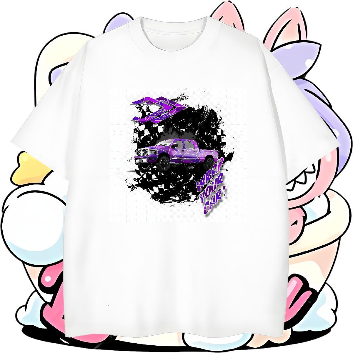 Unisex car Men T Shirts Sports Casual Men Tees 230g Cotton 2024 New Pure Cotton Graphic Top Tees