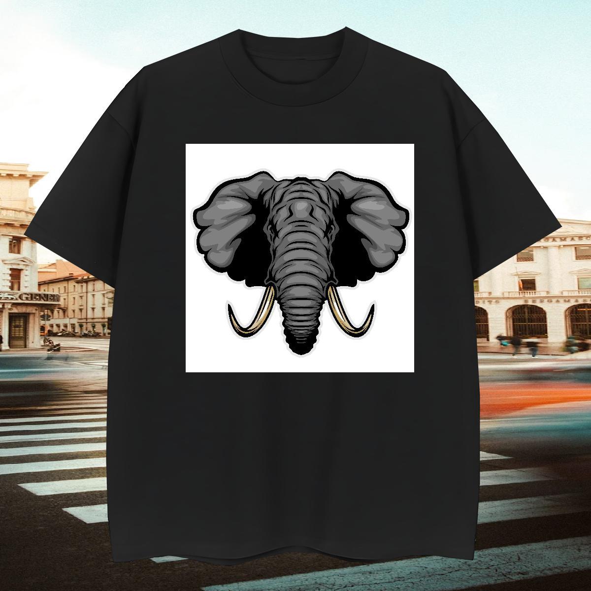 TOP Quality T-Shirts for Men elephant Short Sleeve O-Neck Street Graphic 230g Cotton Mens Tshirts Fashion Design Tees Shirts