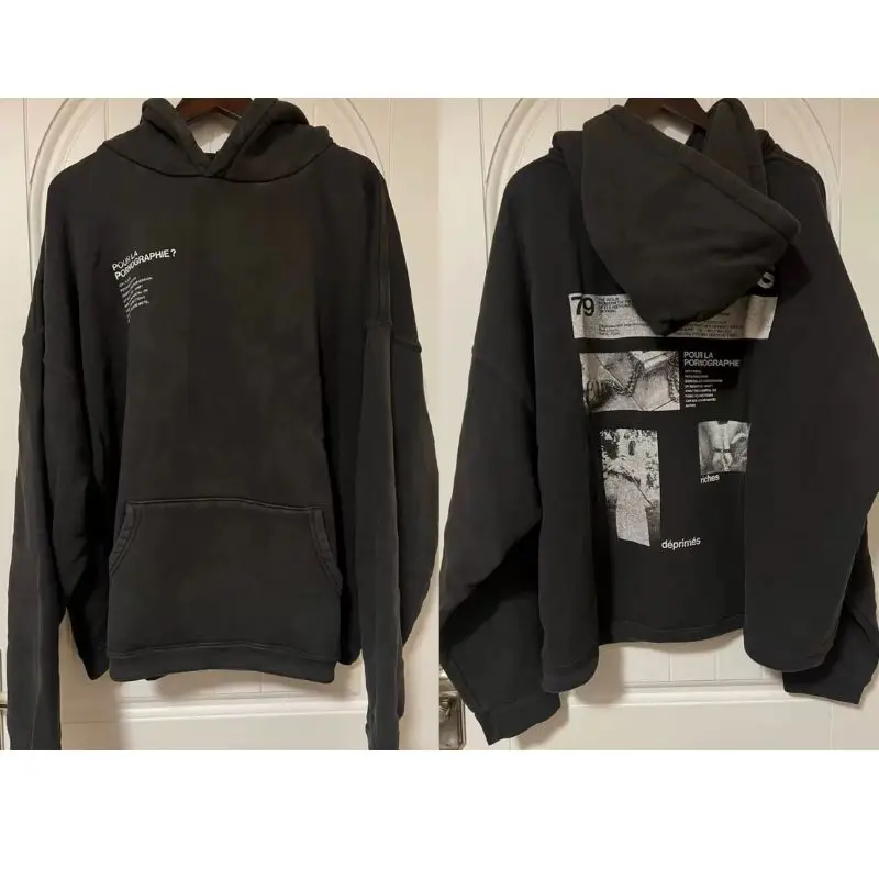 Winter Vinatge Hoodies Casual Street Men Women Letter Print Sweatshirt