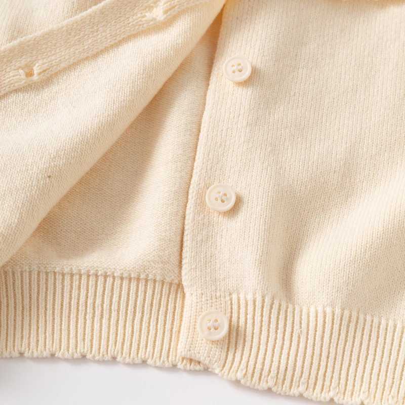 Baby Soft Cotton Floral Embroidery Ruffle Cardigan Kid Coat Sweater Cozy Long-Sleeve Knit Top for Girls Ideal for Spring/FallXJ240819
