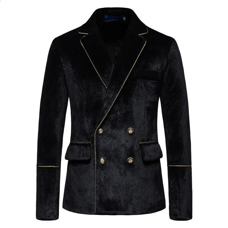 Mens High-end Velvet Suits Fashion Casual Dress Jacket Party Costumes Jacket and Pants 240819