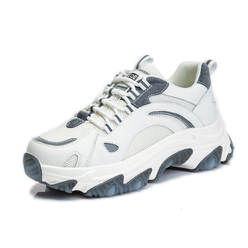 Ddmysports Absorbing Film Sole Sports Women In Autumn New Thick Soled Casual S For Running Height Increasing Breathable Leather Dad Shoes OUTDOOR