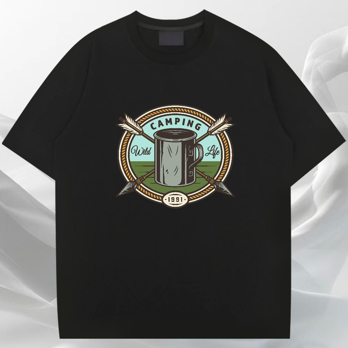 Classic Men Tops Tees Daily Wear 230g 100% Cotton DIY Logo Oversized Breathable Soft tool T-Shirts for Men 2024 Summer Top Tees