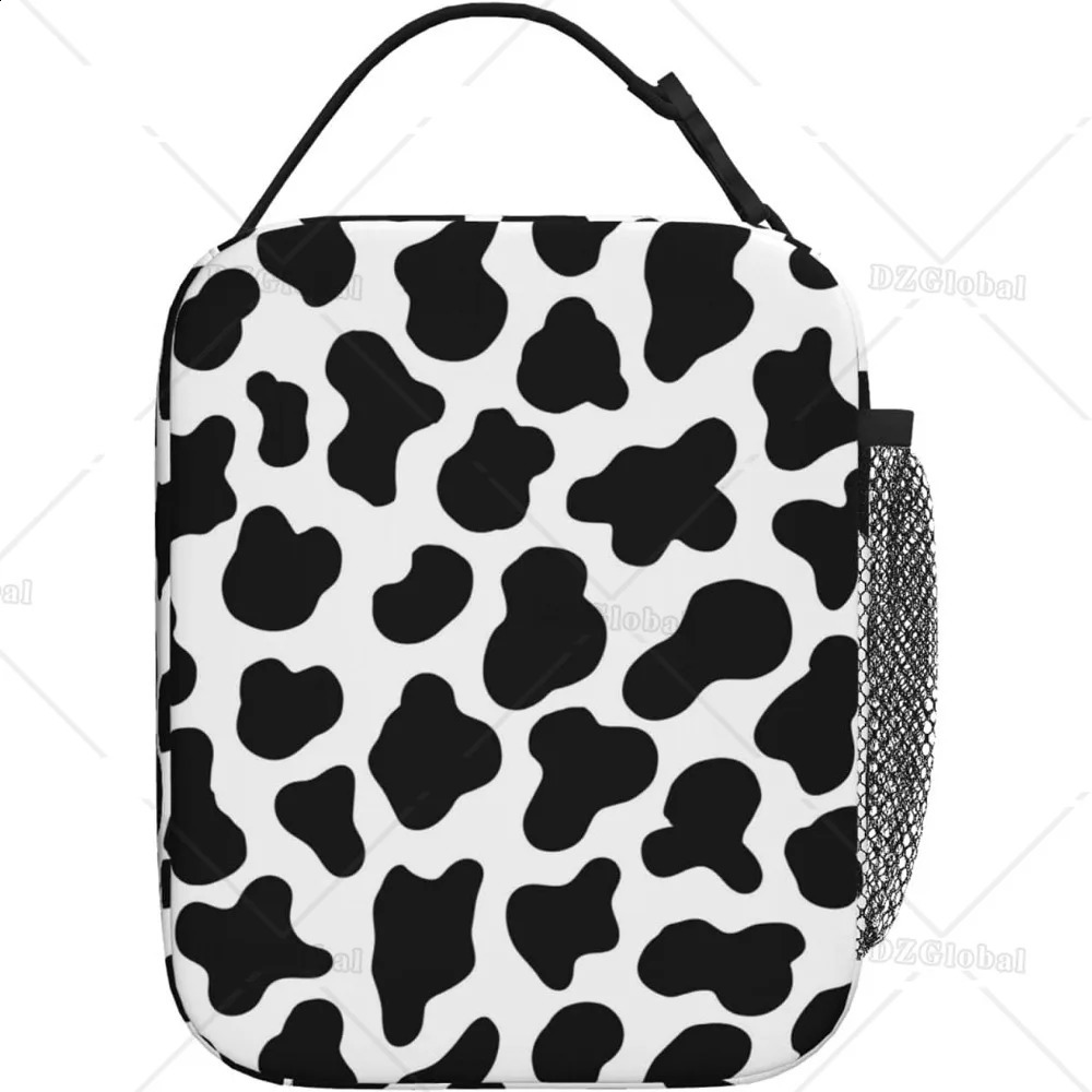 Cow Print Insulated Lunch Box for Men Women Portable Reusable Thermal Lunch Bag for Office Work Travel Picnic 240819