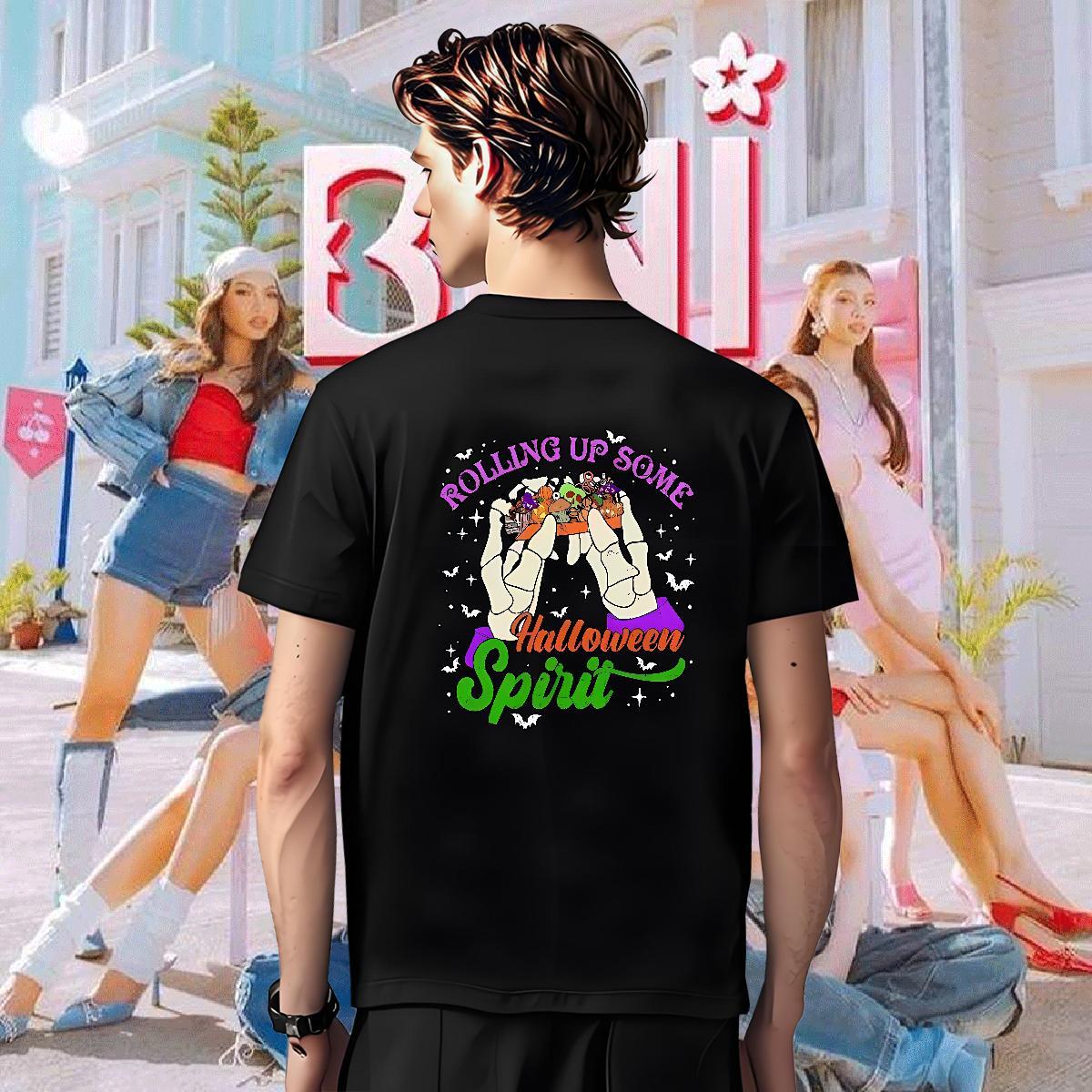 T-Shirts 230g Pure Cotton halloween Daily Wear Breathable Short Sleeve Custom Anime Men Tees Fashion Brand Top Tees