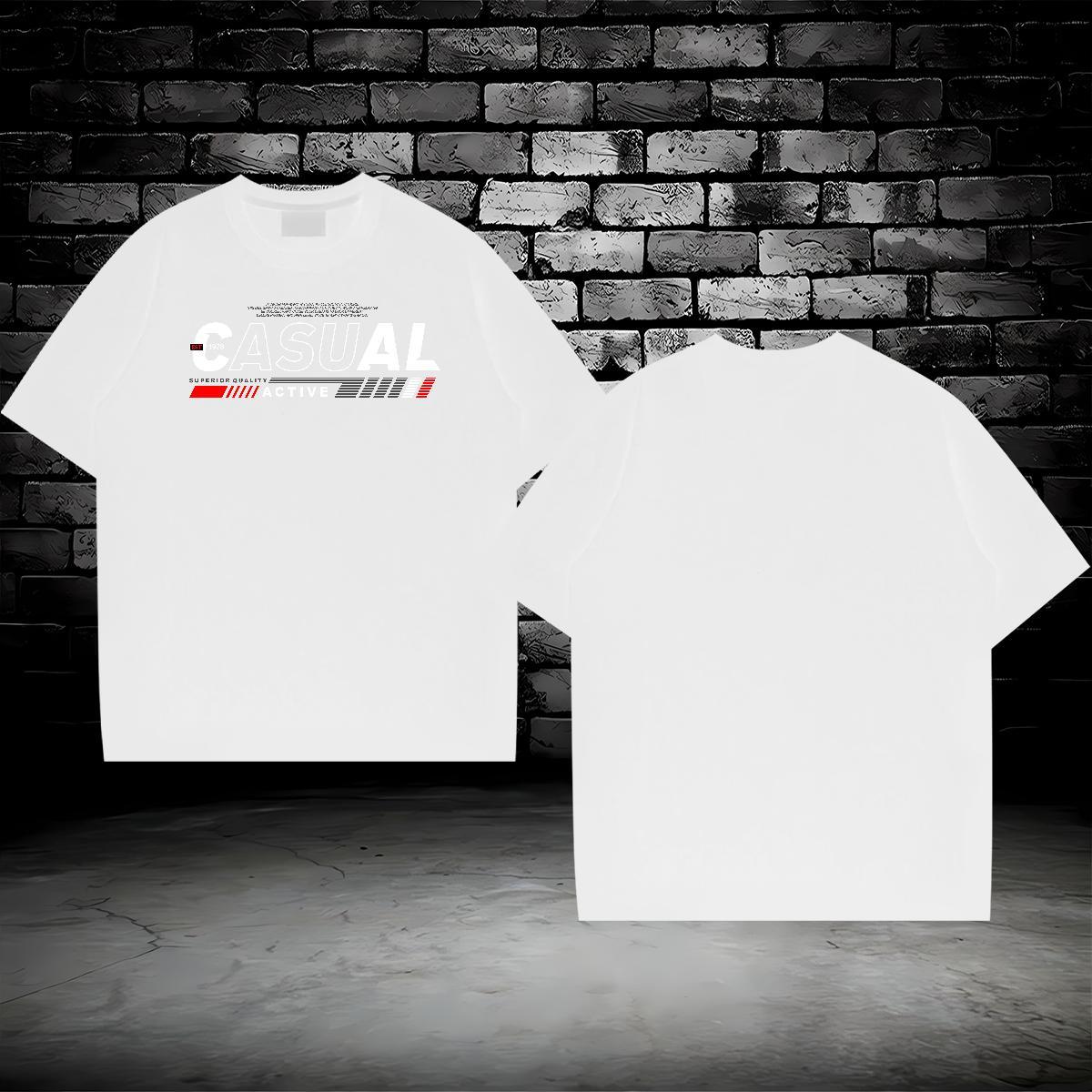 Unisex letter 230g Pure Cotton Men Tshirts Home Outdoor Short Sleeve Soft T shirt DIY Skull Tops Shirt