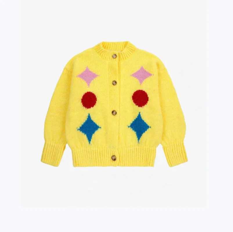 Childrens Sweater 2024 Fall And Winter New Cartoon Printing Girls Cardigan Jacket Cotton Loose Boys Sweater Childrens ClothingXJ240819