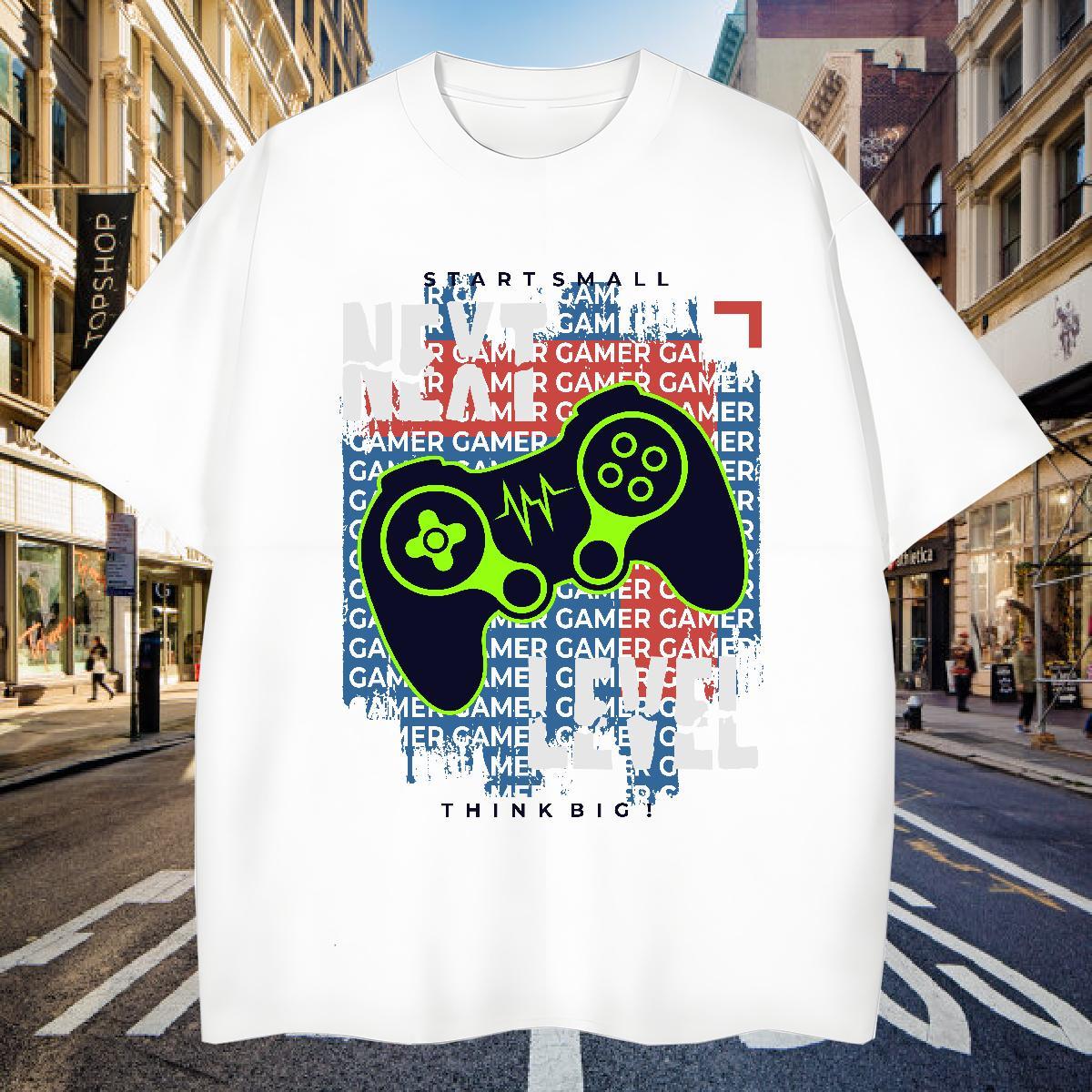 T-Shirts for Men 100% Cotton 230g game Street wear Hip Hop Short Sleeve Soft Oversized 4XL Mens Tshirts Stylist TOP Quality Tops Shirt