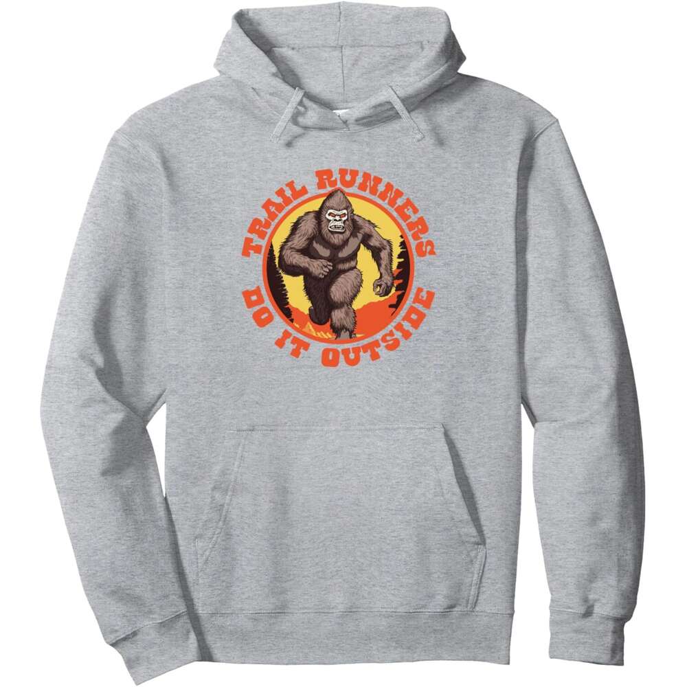 Hoodie for Mens Womens Trail Runners Do It Outside Funny Running Sasquatch Bigfoot Pullover Hoodie Hoodies sweatshirt pullover jacket Long sleeve