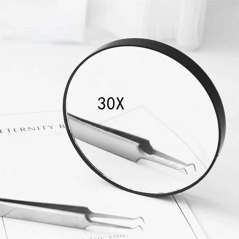 30x Times Magnifying Makeup Mirror Bathroom Suction Cup Black Beauty Mirror Shaving Cleaning Blackheads Round Small Mirror Y240819