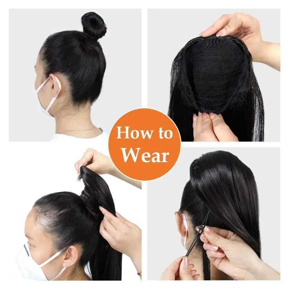Perfect brushed ponytail clip on hair human hair straight ponytail extension honey blonde Brazilian Remy hair W240817
