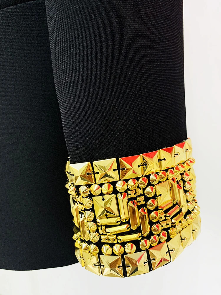 HIGH STREET est Fashion ner Jacket Womens Slim Sleeves Beaded Single Button 240819