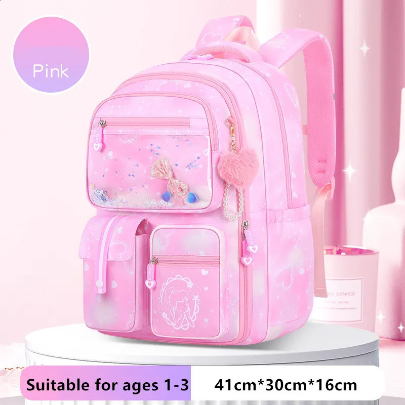 Primary School Cute Waterproof Gradient Color Children Backpack Bow knot School Bags Back Pack For Kid Teenage Beading Schoolbag 240819