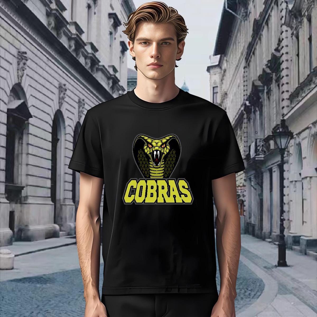 Wholesale T Shirts Men cobra Breathable Short Sleeve Anime Printing Street White Plus Size 100% Cotton 230g Men Tshirts DIY Customized Tee Shirt