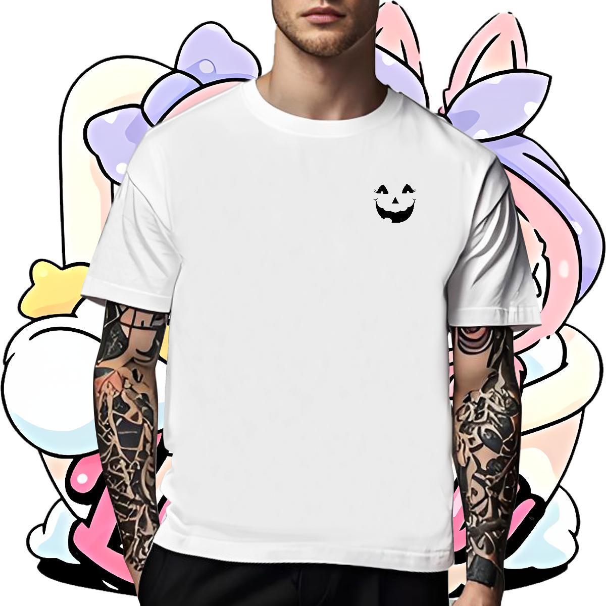 Classic Casual Mens Tshirts monster Sports Casual 230g Pure Cotton Clothes O Neck Short Sleeves Brand T-Shirts for Men Black White