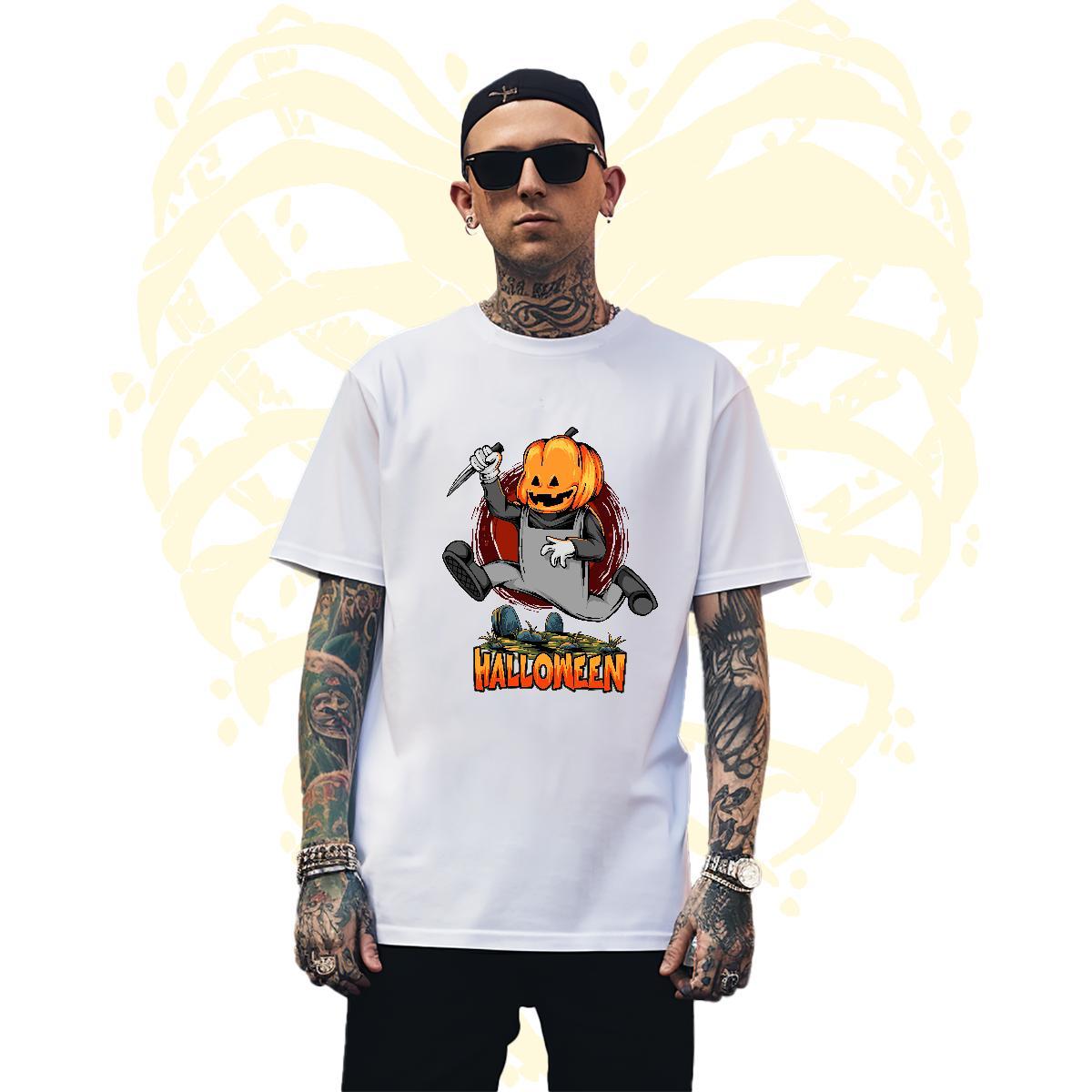 Designer Mens T Shirts pumpkin O-Neck Short Sleeve Street Wear Black Oversized 230g Cotton Couples T Shirts 2024 Tee Shirt
