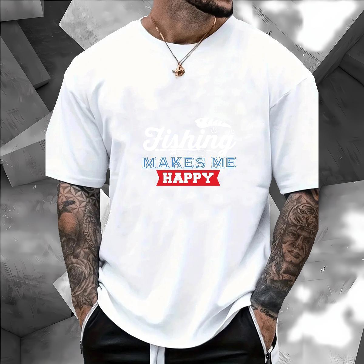 Popular fish Man T Shirts High Street Hip Hop Couples T Shirts 230g Pure Cotton Fashion Round Neck Short Sleeve Custom Printing Tees
