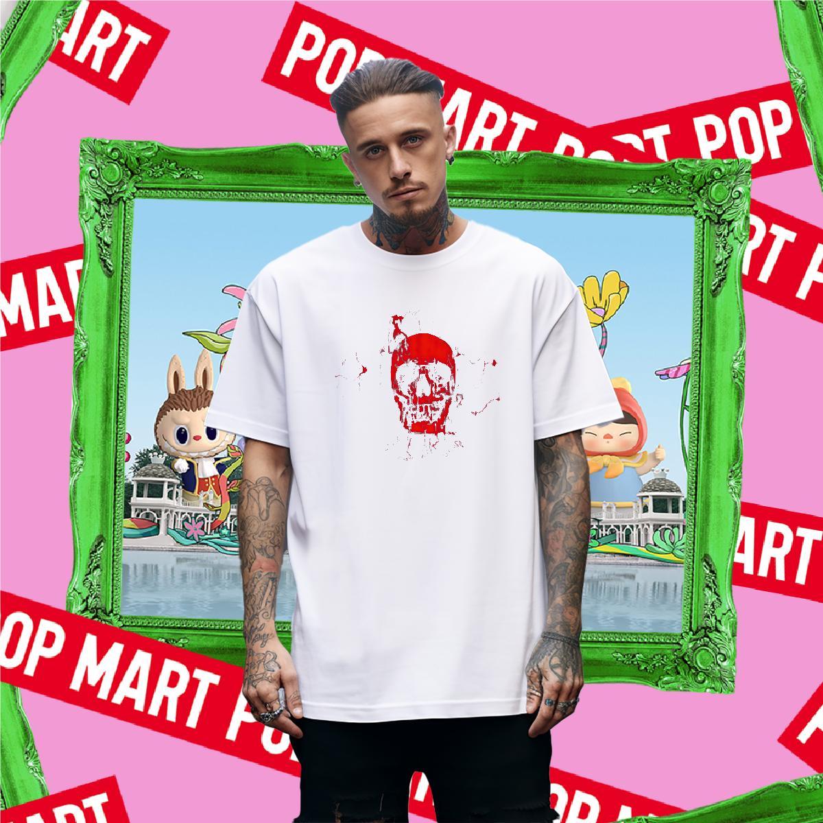 DIY skull Men Clothes T-Shirt 230g 100% Cotton Man T Shirts Asian Size Summer Casual Breathable Crew Neck Free Shipping Tee Shirt