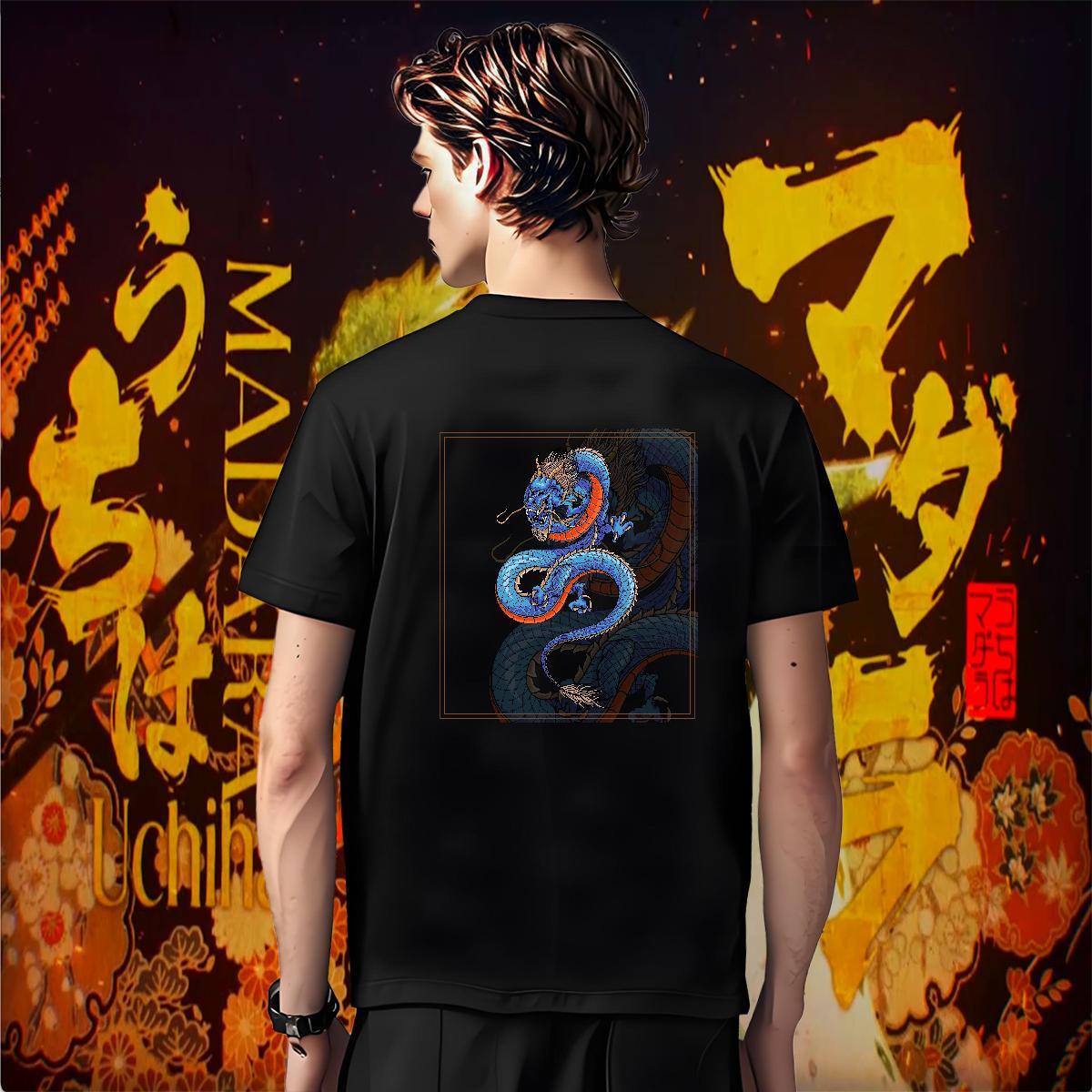 T-Shirts for Men 230g Pure Cotton fierce Street Casual Crew Neck Breathable Plus Size Cartoon Tshirts Fashion Soft Polos