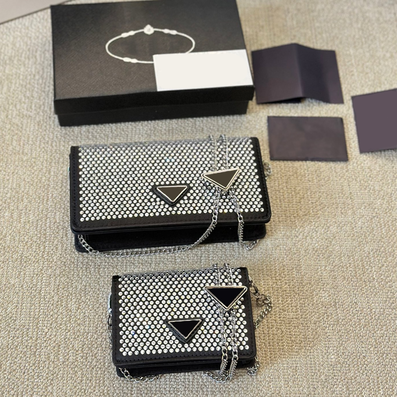 Compact Exquisite Cute Women's Envelope Mini Shoulder Bag Fashion Casual Versatile Designer Crossbody Bag Sparkling Diamond with Hardware Shoulder Strap Handbag