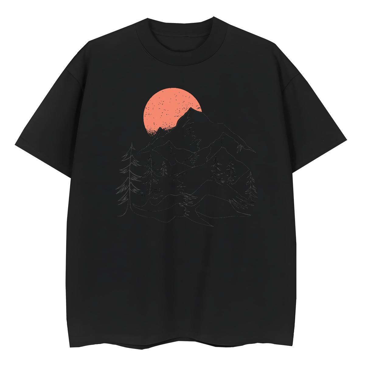 Fashion Womens Tshirts Casual Beach Breathable Crew Neck Tops Tees Designer Nice 230g 100% Cotton mountains Floral Print T Shirts Women