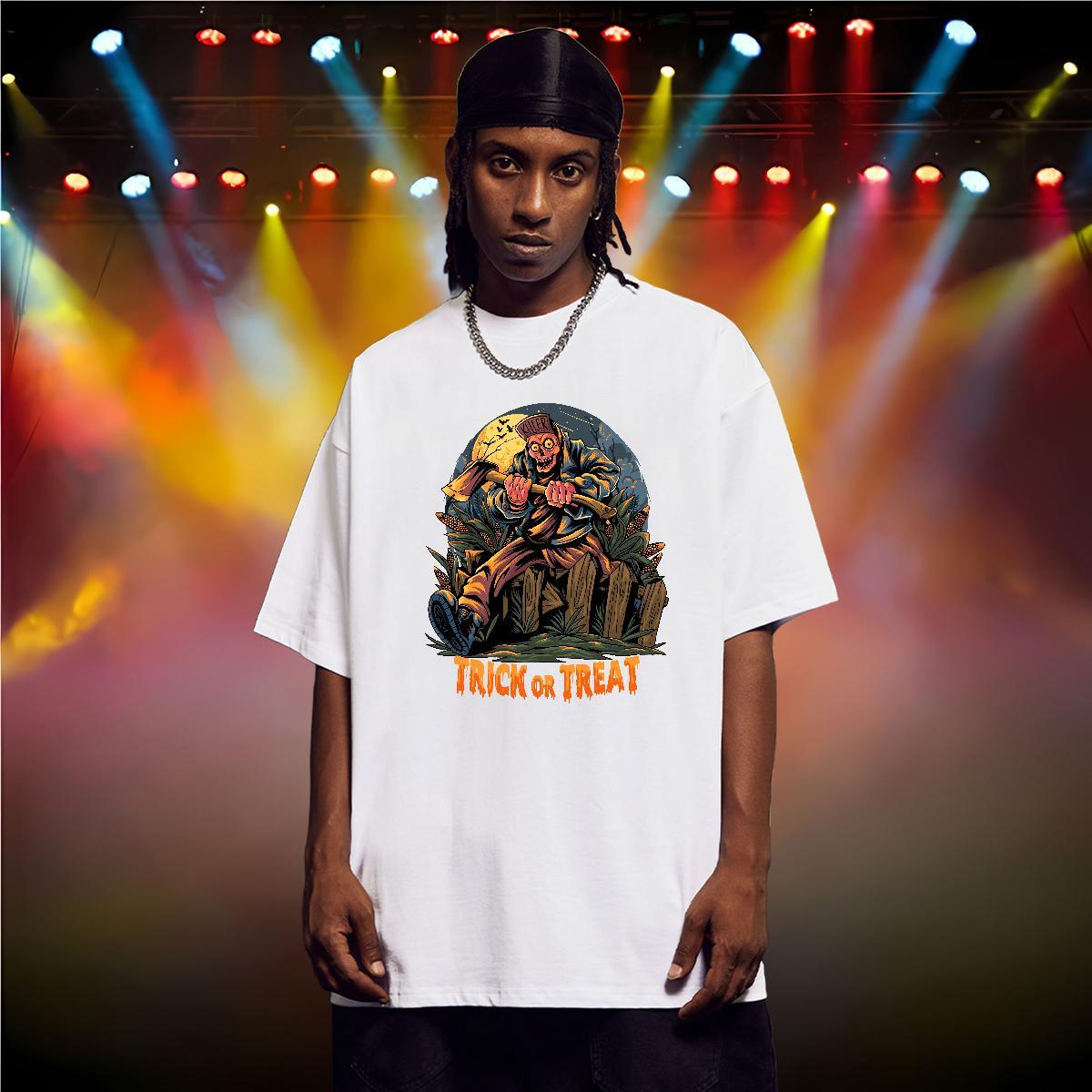 Cool Design T Shirts Men halloween Round Neck Short Sleeve Casual Daily Wear White Plus Size 230g Pure Cotton Mens Tshirts Designer Fashion Tops Tees