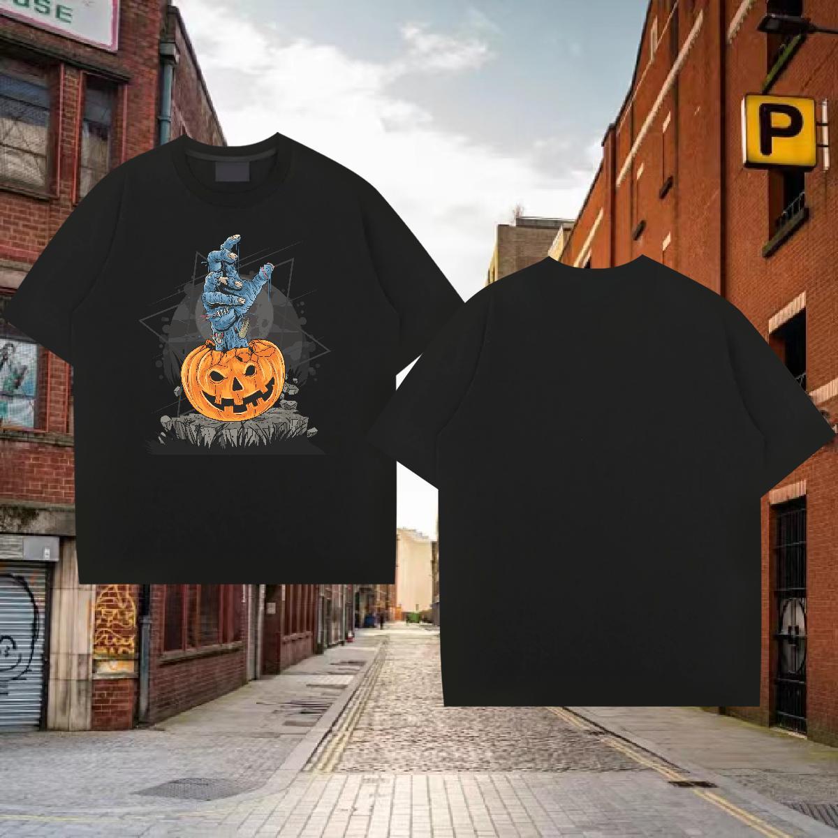 Soft T Shirt For Man halloween Breathable Crew Neck Anime Printing Street Custom Printing 230g Pure Cotton Mens Tshirts Fashion Casual Tops Tees