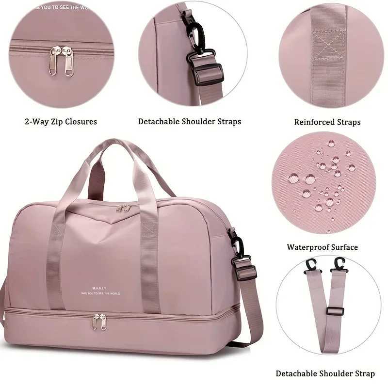 Expandable Travel Duffle Bag for Women Sports Handbag Fitness Bag Large Capacity One Shoulder Weekend Overnight Bag CL240820