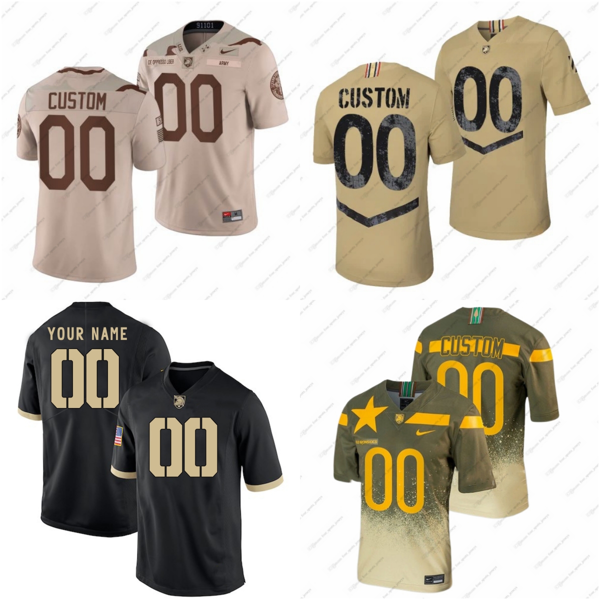Custom NCAA Army Black Knights College Football Jerseys Reynolds Bradshaw Azizi Coleman Daily Davis Meredith Mitchell Mundell Brennan Brooks Buchanan Dickson
