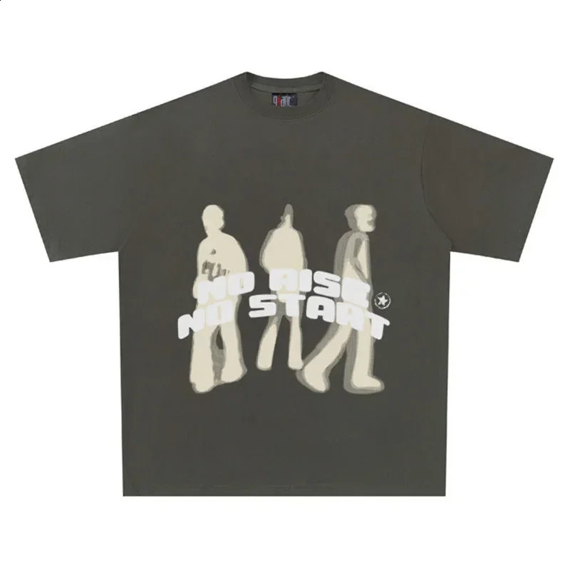 High Quality Cotton Skull Pattern Printed Short Sleeved T-shirt for Mens Ins Style Oversized Loose Trendy Casual Y2k Couple Top 240819