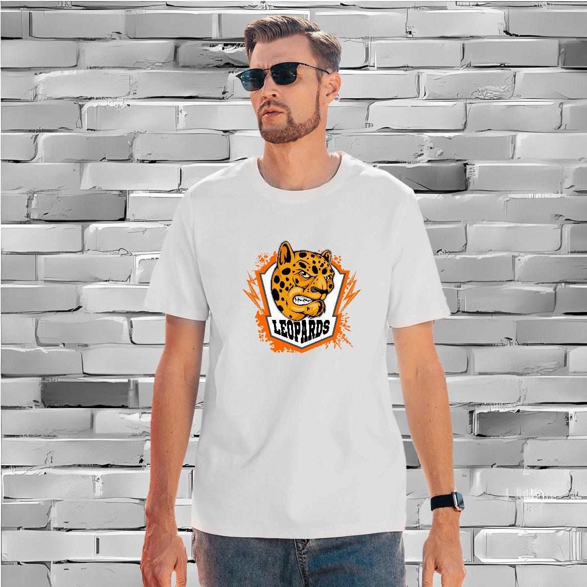 Cool T Shirt For Man leopard Breathable Short Sleeve Sport Custom Printing 100% Cotton 230g Tshirt for Man Woman Fashion Casual Tees Shirts
