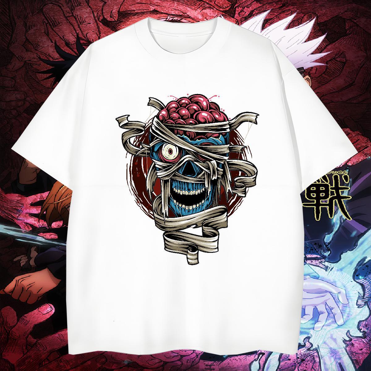 Popular T Shirts Men skull Short Sleeve O-Neck Sports Casual DIY Anime 230g Pure Cotton Men Clothes T-Shirt Classic Casual Tops Tees