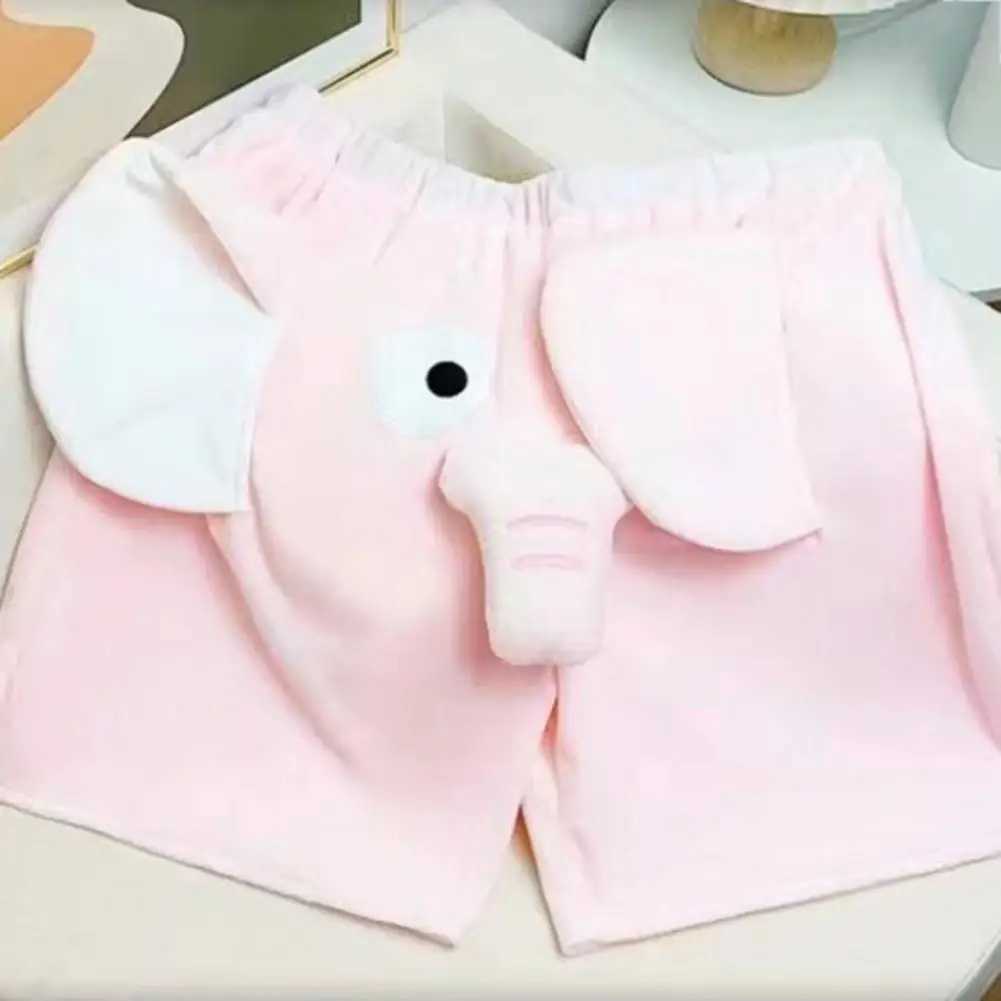 Design shorts 3D cartoon elephant decoration couple pajamas shorts Soft and breathable unisex summer pajamas shortsW240719
