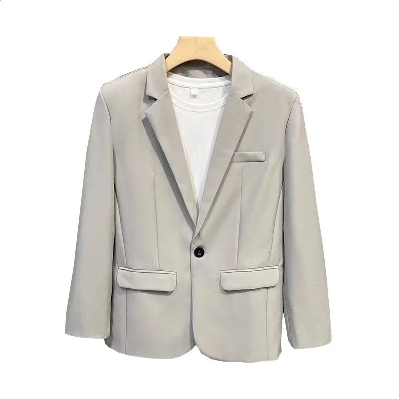 Korean style n emotional Draped casual suit for spring and autumn weight loss Western mens fashion jacket 240819