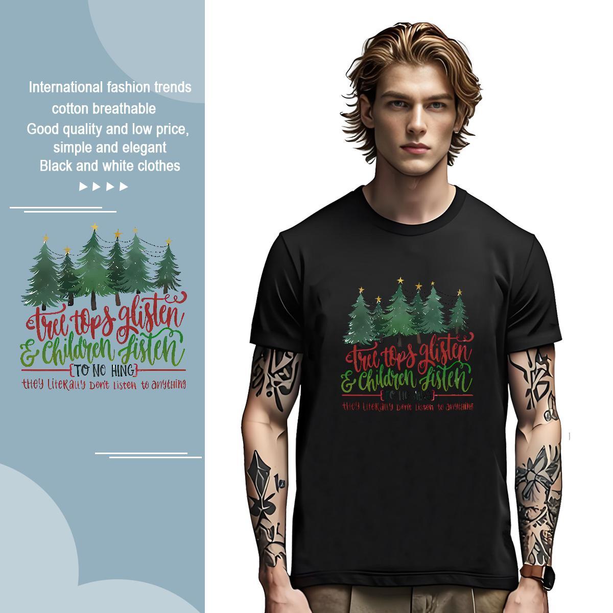 T-Shirts for Men 230g Pure Cotton tree Casual Short Sleeve Soft Customized Print Couples T Shirts Fashion Design Designer Clothes