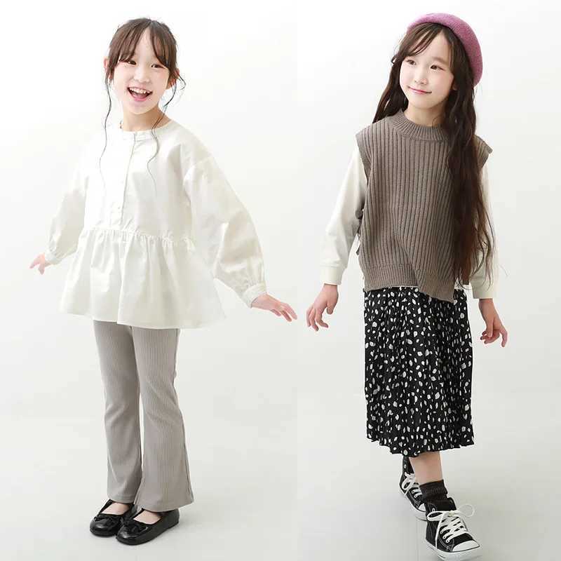 2022 New Kids Waistcoat for Girls Sleeveless Sweater Fashion Childrens Clothing Big Girls Knitting Vest Coat TopsXJ240819