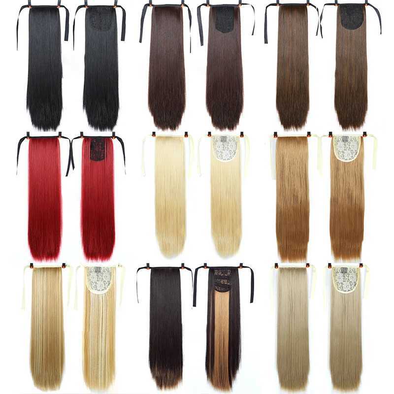 MSTN 30 inch synthetic fiber straight hair with ponytail extension fake hair wig chip style hair extension ponytail wig W240817