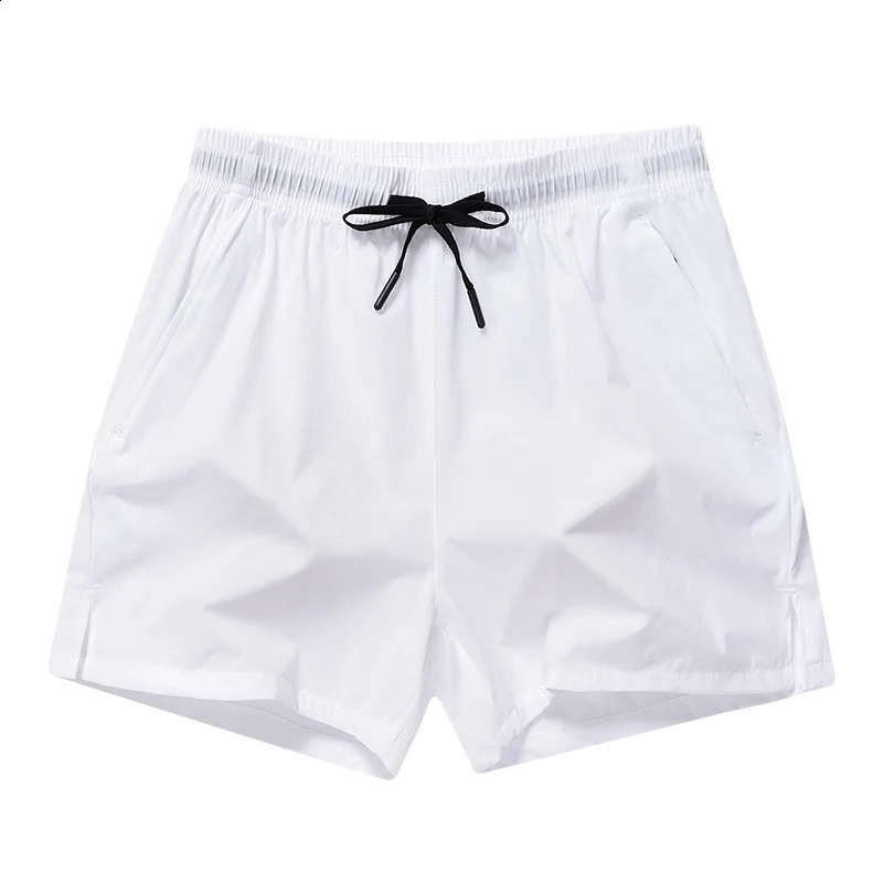Minimalist Fashion Pocket Elastic Mens Summer Sports Ice Silk Thin Casual Edition Drawstring Loose Beach Shorts 240819