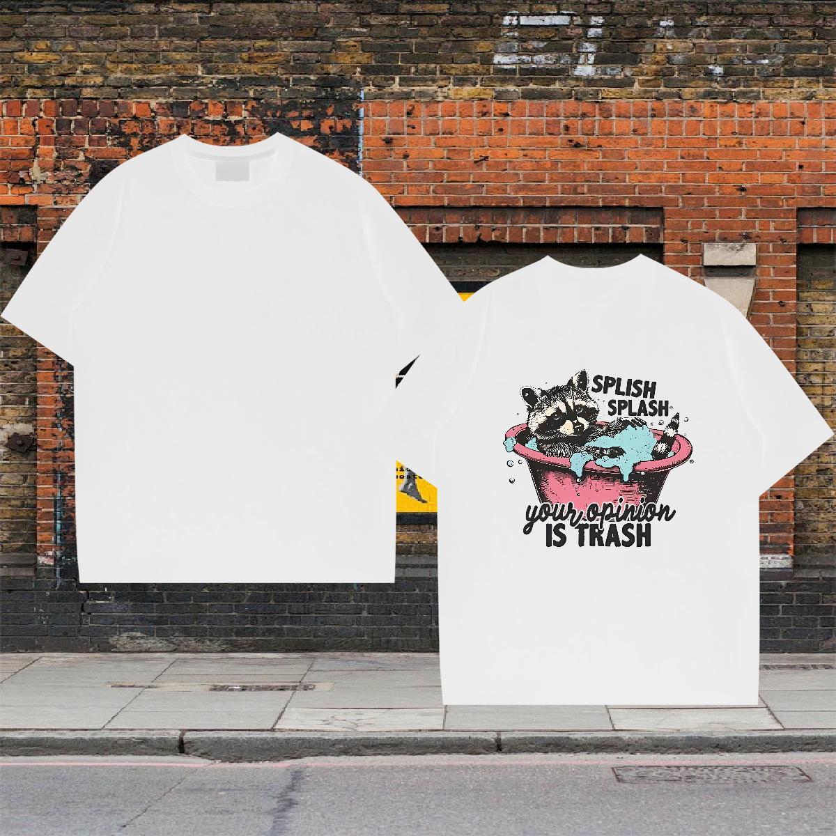 Fashion Designer Couples T Shirts have a bath Sports Casual 230g Pure Cotton Tee Shirt Short Sleeve Soft Popular T shirt Floral Print