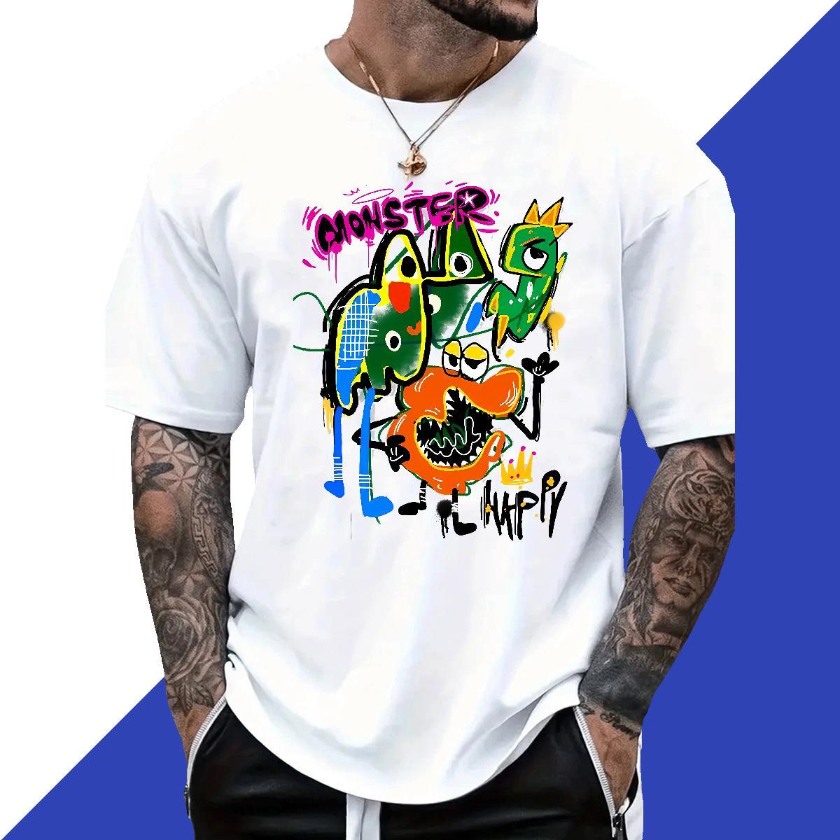 DIY cartoon Mens Tshirts 230g Pure Cotton T Shirt For Man Customized Street Breathable Crew Neck Wholesale Tops Shirt