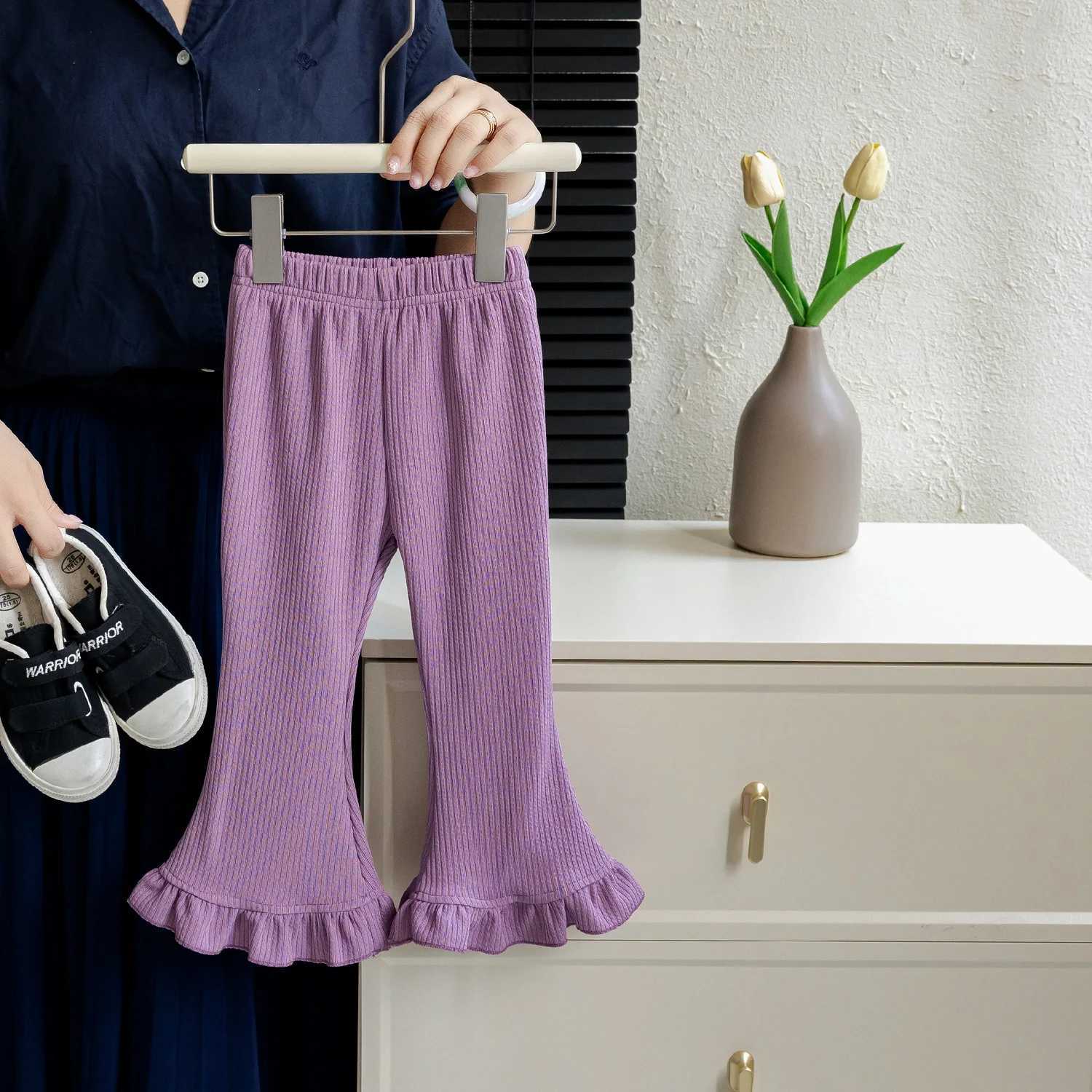 Preschool toddler infant abused denim children girls clothing spring break mens bell bottoms glitter pantsW240819